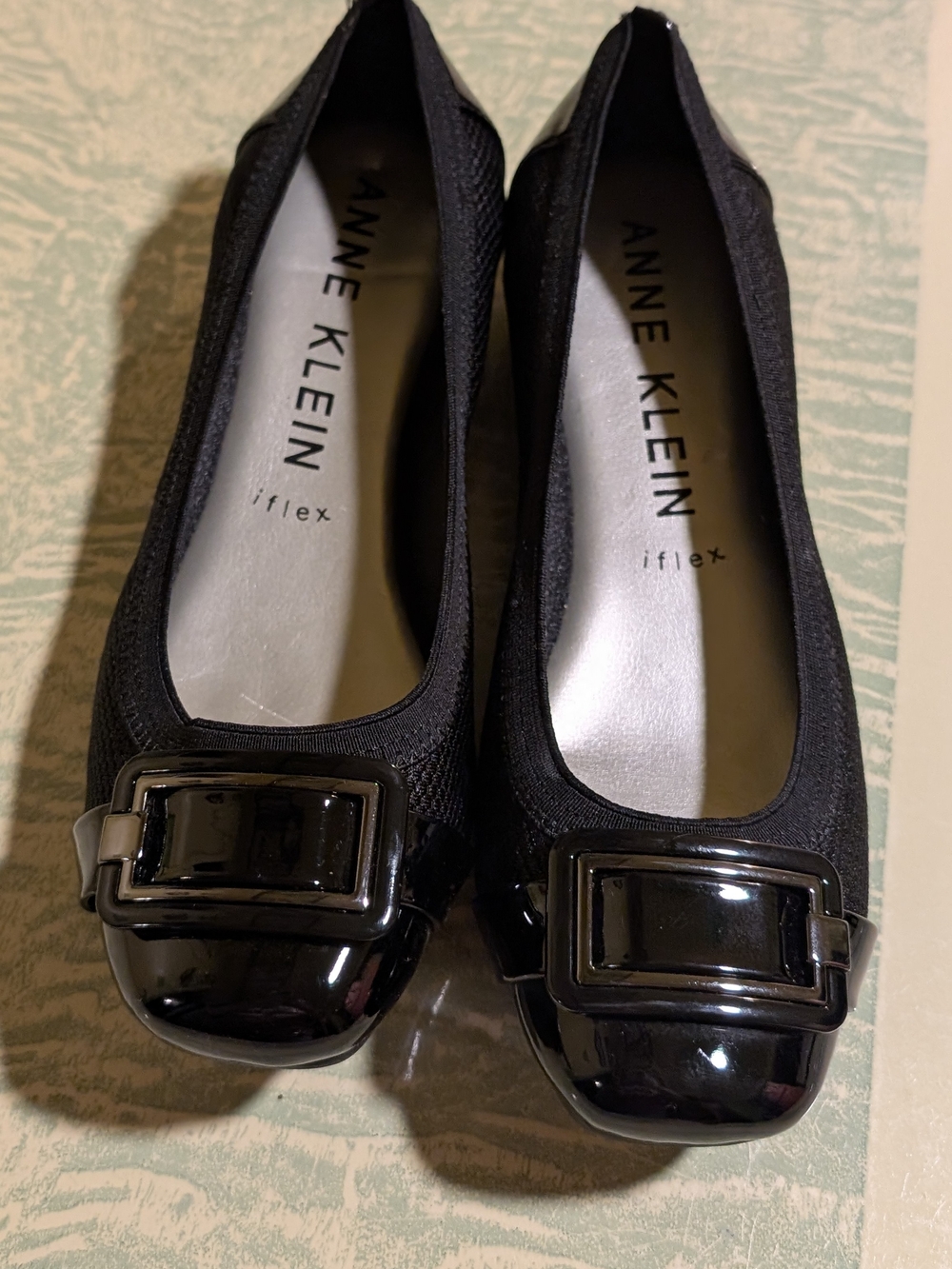 Anne Klein Black Ballet Flats with Buckle